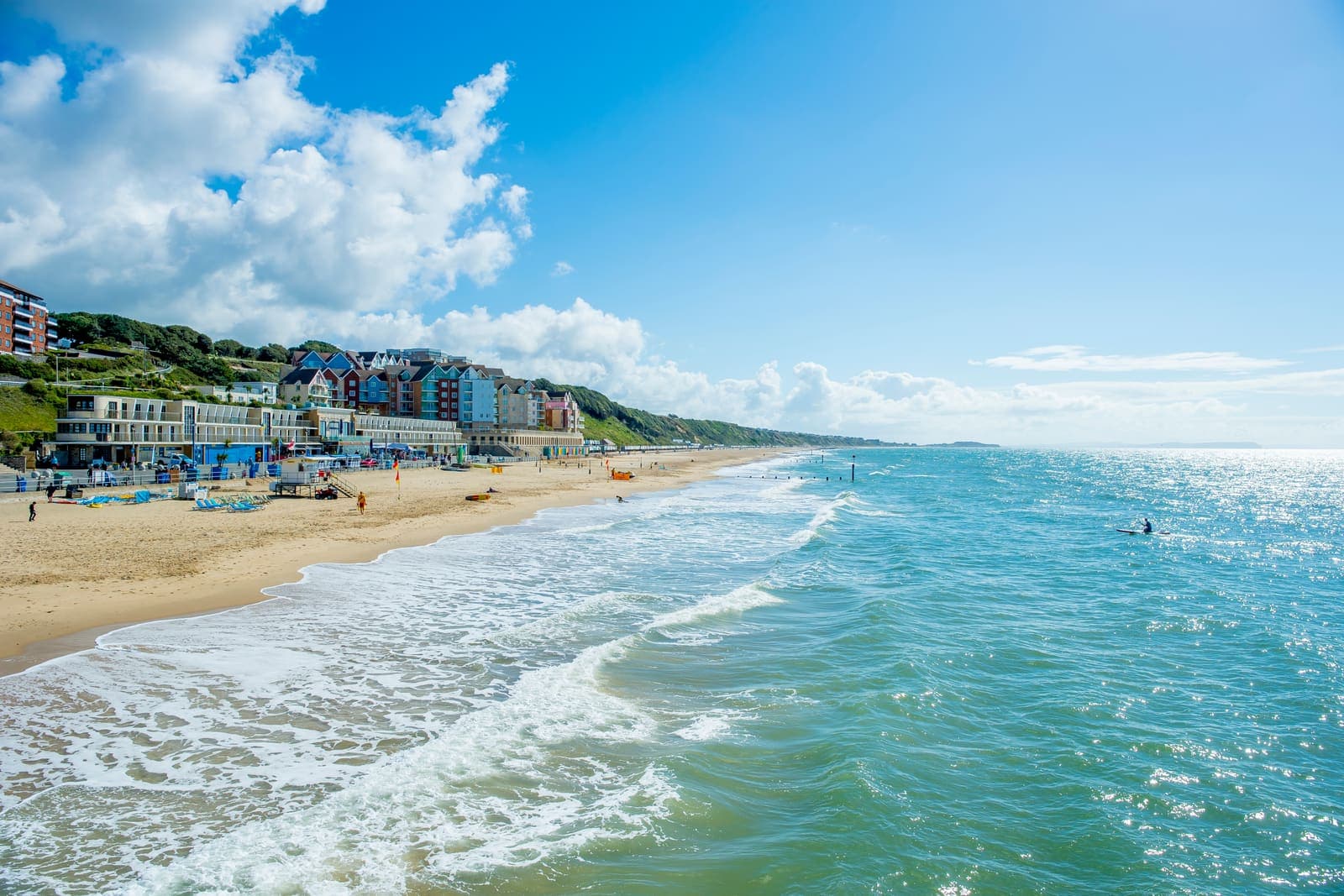 Boscombe beach and seafront seen from Boscombe Pier