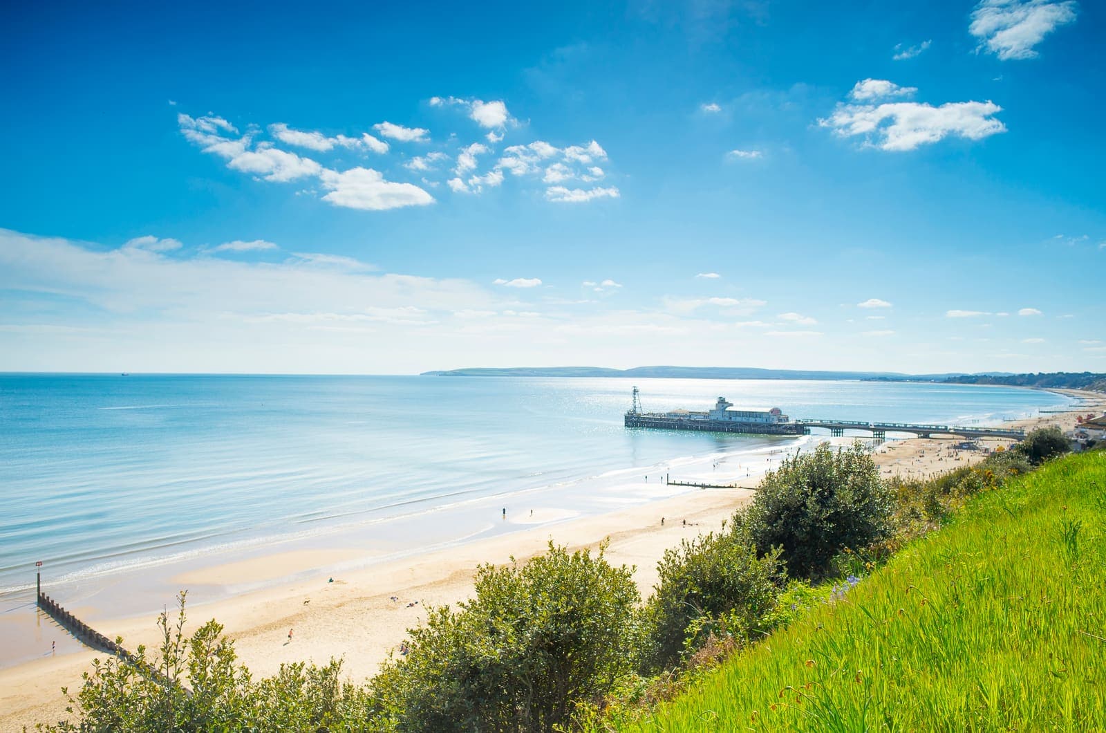 Bournemouth beach and pier from the East Cliff